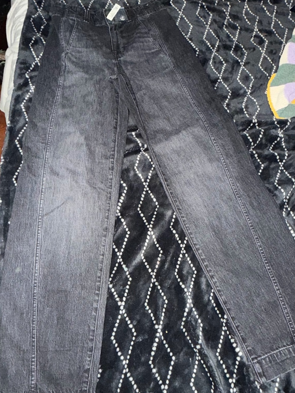 Madewell Black Washed Straight Jeans